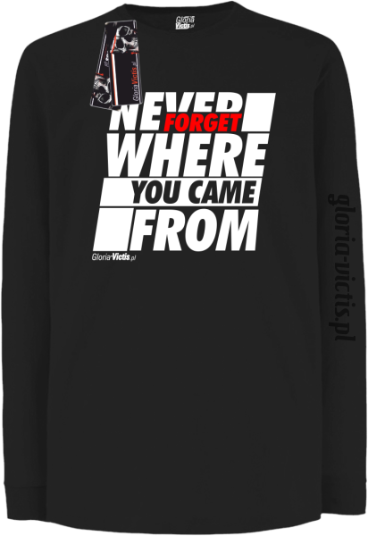 Never Forget Where You Came From - Longsleeve dziecięcy czarny 