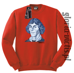 Mikołaj Kopernik Money Design - Bluza męska standard bez kaptura czerwona 