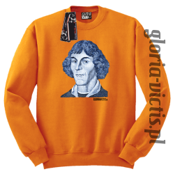 Mikołaj Kopernik Money Design - Bluza męska standard bez kaptura pomarańcz 