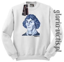 Mikołaj Kopernik Money Design - Bluza męska standard bez kaptura biała 
