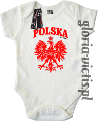POLSKA herb Polski standard - Body dziecięce krótki rękawek - biały