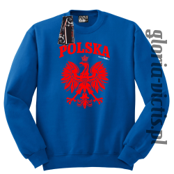 POLSKA herb Polski standard - bluza męska standard bez kaptura - niebieski