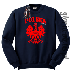 POLSKA herb Polski standard - bluza męska standard bez kaptura - granatowy