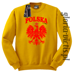 POLSKA herb Polski standard - bluza męska standard bez kaptura - żółty