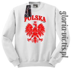 POLSKA herb Polski standard - bluza męska standard bez kaptura - biały