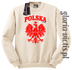 POLSKA herb Polski standard - bluza męska standard bez kaptura - beżowy